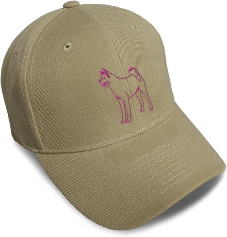 Custom Baseball Caps for Men & Women Embroidered Domestic Basenji Dog Pink African Barkless Acrylic in Saudi Arabia