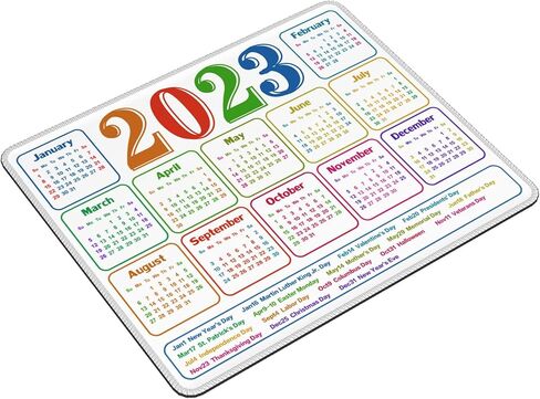 لوحة ماوس ألعاب تقويم 2024 لوحة ماوس سوداء كبيرة مع عطلة، ملحقات ديكور مكتب المنزل للكمبيوتر المحمول لعبة العمل in Kuwait