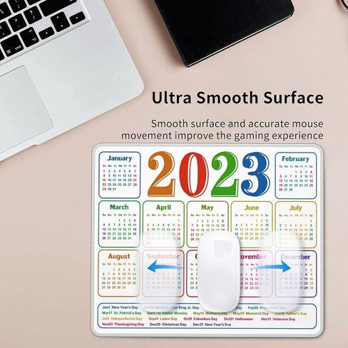 لوحة ماوس ألعاب تقويم 2024 لوحة ماوس سوداء كبيرة مع عطلة، ملحقات ديكور مكتب المنزل للكمبيوتر المحمول لعبة العمل in Kuwait