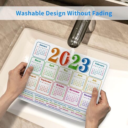 لوحة ماوس ألعاب تقويم 2024 لوحة ماوس سوداء كبيرة مع عطلة، ملحقات ديكور مكتب المنزل للكمبيوتر المحمول لعبة العمل in Kuwait