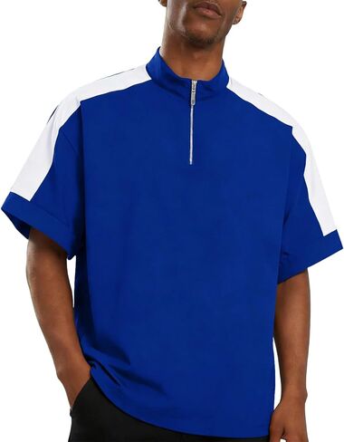 Opomelo Mens Cage Jacket Weather-Resistant Windbreaker Lightweight Short Sleeve Waterproof Workout Golf Polo Pullover in Saudi Arabia