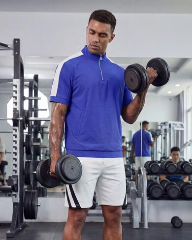 Opomelo Mens Cage Jacket Weather-Resistant Windbreaker Lightweight Short Sleeve Waterproof Workout Golf Polo Pullover in Saudi Arabia