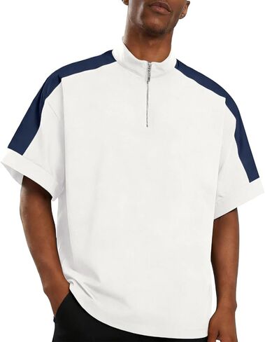 Opomelo Mens Cage Jacket Weather-Resistant Windbreaker Lightweight Short Sleeve Waterproof Workout Golf Polo Pullover in Saudi Arabia