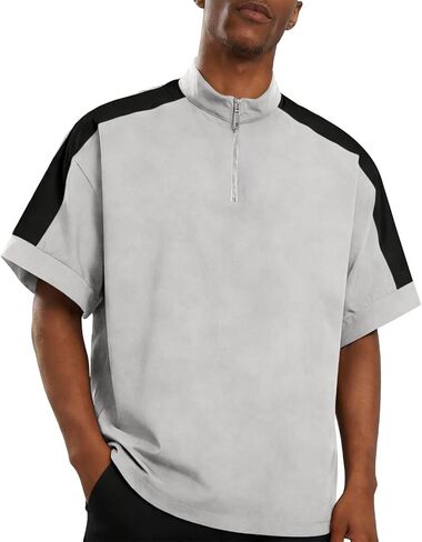 Opomelo Mens Cage Jacket Weather-Resistant Windbreaker Lightweight Short Sleeve Waterproof Workout Golf Polo Pullover in Saudi Arabia