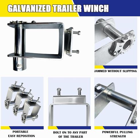 5 Pack Bolt on Winch for Flatbed Trailer Truck Fit 50 feet and 4 inches of Truck Straps, Galvanized Trailer Winch 5400Lbs Load Limit, 16200Lbs Capacity Bolt-on Winches Flatbed Tie-Down in Kuwait