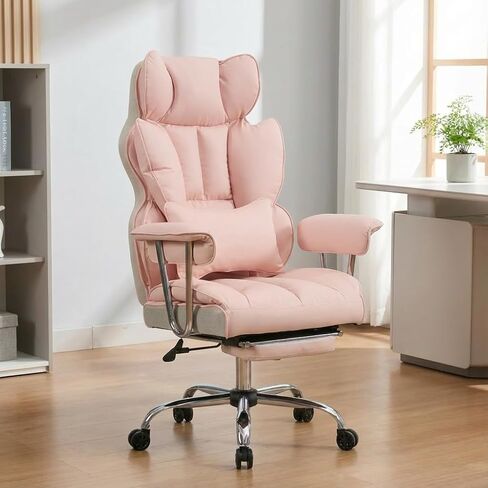 Big and Tall Office Chair 400lbs - Heavy Duty Executive Desk Chair with Footrest, High Back PU Leather Ergonomic Computer Chair with Extra Wide Seat & Thick Cushion for Home Office (Green) in Saudi Arabia