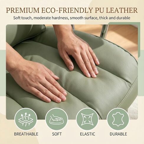 Big and Tall Office Chair 400lbs - Heavy Duty Executive Desk Chair with Footrest, High Back PU Leather Ergonomic Computer Chair with Extra Wide Seat & Thick Cushion for Home Office (Green) in Saudi Arabia