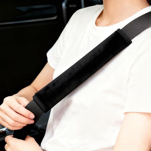 4PCS Seat Belt Cover Pad, Soft Seat Belt Shoulder Pad, Black Belt Pads, Car Seat Belt Pads Cover/Seatbelt Shoulder Pad for All Cars and Backpack in Saudi Arabia