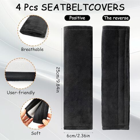 4PCS Seat Belt Cover Pad, Soft Seat Belt Shoulder Pad, Black Belt Pads, Car Seat Belt Pads Cover/Seatbelt Shoulder Pad for All Cars and Backpack in Saudi Arabia