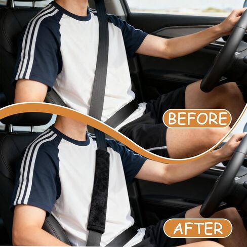 4PCS Seat Belt Cover Pad, Soft Seat Belt Shoulder Pad, Black Belt Pads, Car Seat Belt Pads Cover/Seatbelt Shoulder Pad for All Cars and Backpack in Saudi Arabia
