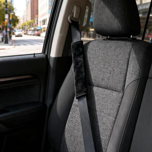4PCS Seat Belt Cover Pad, Soft Seat Belt Shoulder Pad, Black Belt Pads, Car Seat Belt Pads Cover/Seatbelt Shoulder Pad for All Cars and Backpack in Saudi Arabia