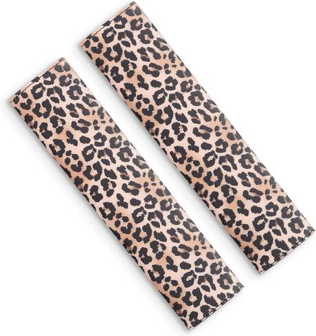 قطعتان من وسادة غطاء حزام الأمان، واقي حزام الأمان ناعم ولطيف، ملحقات السيارة العالمية والديكور الداخلي (طباعة الفهد) in Kuwait