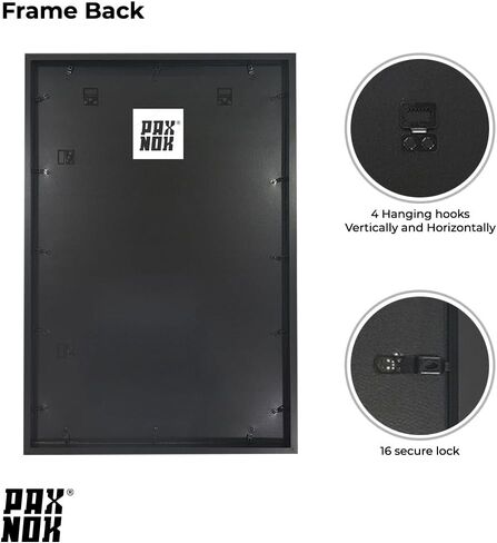 إطار عرض أبيض A2 مع حصيرة للملصقات والصور مقاس 16.5 × 23.4 بوصة - تعليق على الحائط أفقيًا وعموديًا، مناسب للصور والملصقات والأعمال الفنية - هدايا عيد الميلاد وديكور المنزل in Kuwait