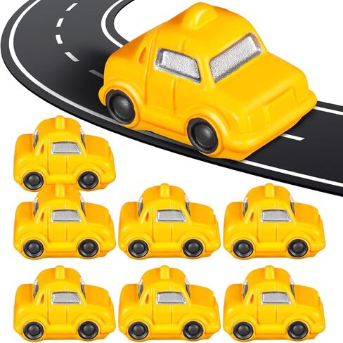8Pcs Mini Taxi Car Toy Set Tiny Vehicle Ornaments for DIY Micro Landscape Accessories, Small Cab Model Statues for Fairy Garden Bonsai, Road Traffic Scene Miniature Craft in Saudi Arabia