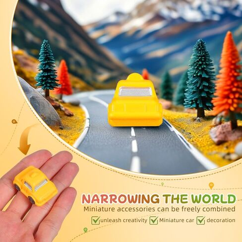 8Pcs Mini Taxi Car Toy Set Tiny Vehicle Ornaments for DIY Micro Landscape Accessories, Small Cab Model Statues for Fairy Garden Bonsai, Road Traffic Scene Miniature Craft in Saudi Arabia