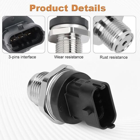 مستشعر ضغط حقن الوقود WATERWICH متوافق مع Ford F-250، F-350، F-450، F-550 Super Duty 2011 2012 2013 2014 2015 6.7L V8 استبدال BC3Z-9F838-A BC3Z9F838A in Saudi Arabia