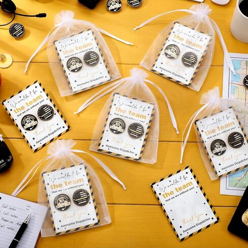 Landical 48 Pcs Dispatcher Appreciation Week Pins Bulk Dispatcher Appreciation Party Favors 9-1-1 Thank You Gift Challenge Coin Telecommunicator Week Gift (Classic) in Saudi Arabia