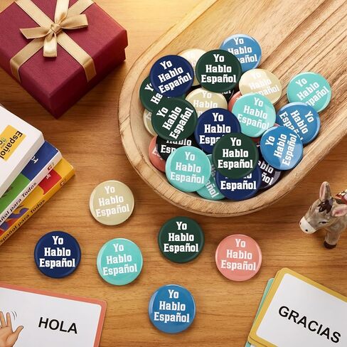 36 جهاز كمبيوتر شخصى Hablo Español Pin - أنا أتكلم الإسبانية زر Pinback للمعلم والممرضة الطبيب هدية 1.5 بوصة جولة شارة زر بروش Pinback الإسبانية الملحقات للملابس قبعة حقيبة زميل العمل النساء الرجال in Saudi Arabia