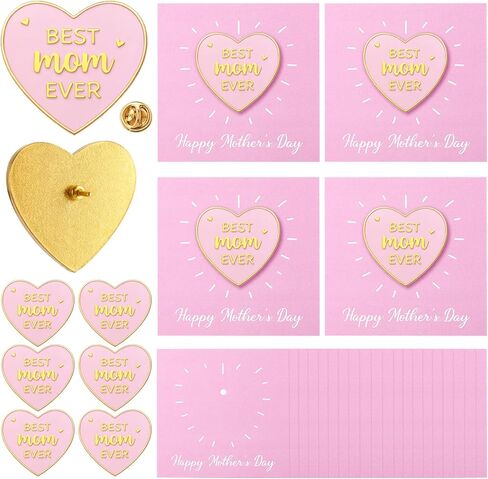 Kenning 30 Sets Best Mom Gift Pins bulk christian mothers day gifts Pink Heart Shaped Pins with Cards Happy Mother's Gift Brooches for Mother Birthday Christian Church Ladies Group Party Favors in Saudi Arabia