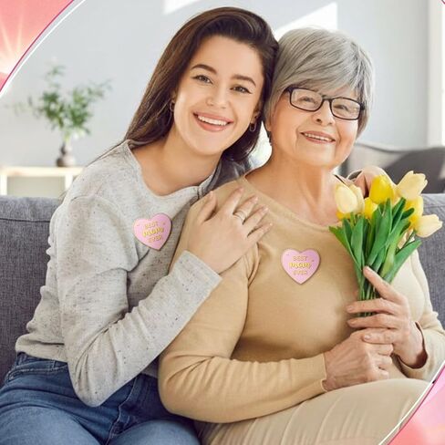 Kenning 30 Sets Best Mom Gift Pins bulk christian mothers day gifts Pink Heart Shaped Pins with Cards Happy Mother's Gift Brooches for Mother Birthday Christian Church Ladies Group Party Favors in Saudi Arabia