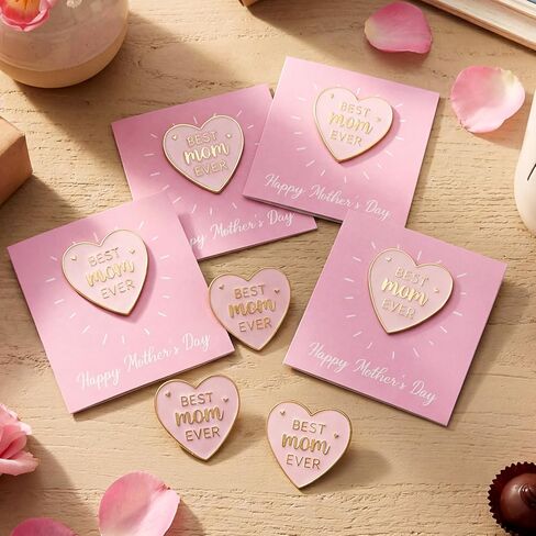 Kenning 30 Sets Best Mom Gift Pins bulk christian mothers day gifts Pink Heart Shaped Pins with Cards Happy Mother's Gift Brooches for Mother Birthday Christian Church Ladies Group Party Favors in Saudi Arabia