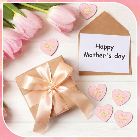 Kenning 30 Sets Best Mom Gift Pins bulk christian mothers day gifts Pink Heart Shaped Pins with Cards Happy Mother's Gift Brooches for Mother Birthday Christian Church Ladies Group Party Favors in Saudi Arabia