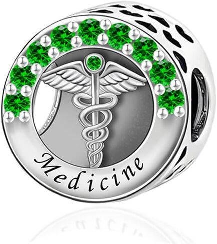 Medicina Charm for Bracelet Necklaces, S925 Sterling Silver Charms, Profession Dentistry Psicoligia Medicina Bead Charms for Jewelry Commemoration Gift in Saudi Arabia