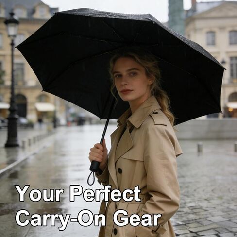 مظلات مدمجة عالية الجودة قابلة للطي مقاومة للرياح مقاومة للماء للرجال والنساء والفتيات، مظلة كلاسيكية سوداء للسفر ومحمولة للأشعة فوق البنفسجية لحقيبة الظهر، مظلة يدوية خفيفة الوزن للأيام المشمسة الممطرة والرياح في الهواء الطلق in Kuwait