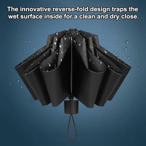 مظلات مدمجة عالية الجودة قابلة للطي مقاومة للرياح مقاومة للماء للرجال والنساء والفتيات، مظلة كلاسيكية سوداء للسفر ومحمولة للأشعة فوق البنفسجية لحقيبة الظهر، مظلة يدوية خفيفة الوزن للأيام المشمسة الممطرة والرياح في الهواء الطلق in Kuwait