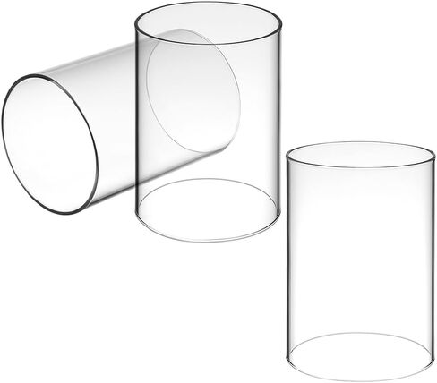 Amosfun 3Pcs Hurricane Candle Holder Sleeve Windproof Cylindrical Pillar Open Ended Candle Shade Chimney Tube Cover 3.94 X 2.76 Inch in Saudi Arabia