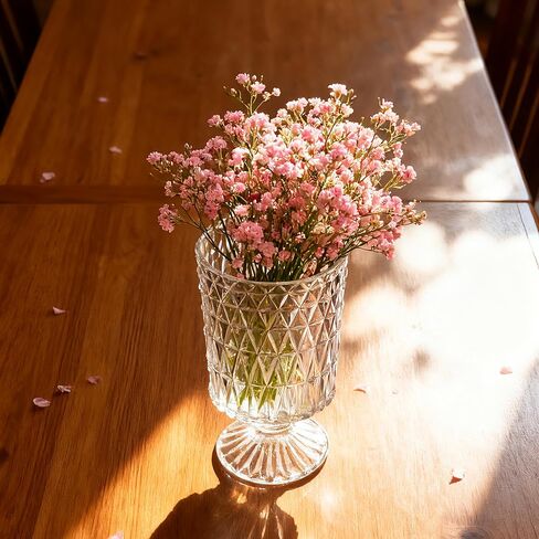 مزهرية أسطوانية من الزجاج الشفاف وحامل شموع إعصار زجاجي - حامل شموع زجاجي منقوش بالألماس، مزهرية زهور لحفلات الزفاف، ديكور المنزل، هدية الانتقال لمنزل جديد in Kuwait