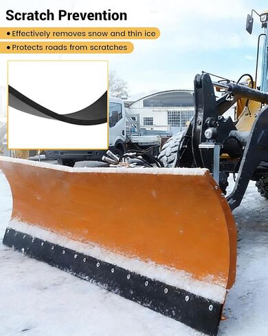 حافة قطع محراث الثلج من البولي يوريثين مقاس 60 × 4 × 3/4 بوصة مناسبة لجرارات ATV وأجهزة التوجيه المنزلقة وUTVs حافة قطع دافعة الثلج، شفرة بديلة شديدة التحمل لمحراث شفرة الثلج الأمامي in Kuwait