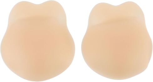 Dioche Silicone Pasties Pasties 1 Pair Silicone Reusable Adhesive Cover with Cute Rabbit Ears Design for Party Banquets and Daily Wear - Deep Skin Tone, Diameter: 13cm / (Light Skin) in Saudi Arabia