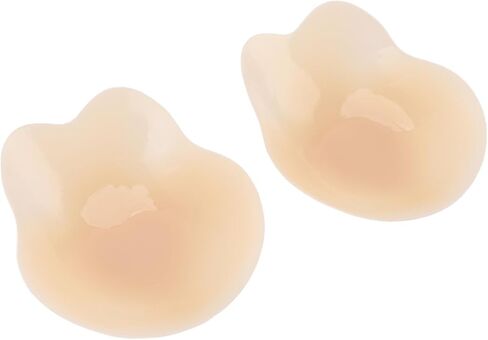 Dioche Silicone Pasties Pasties 1 Pair Silicone Reusable Adhesive Cover with Cute Rabbit Ears Design for Party Banquets and Daily Wear - Deep Skin Tone, Diameter: 13cm / (Light Skin) in Saudi Arabia