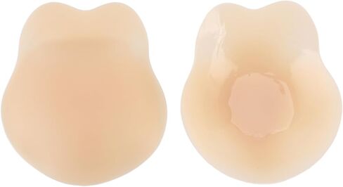 Dioche Silicone Pasties Pasties 1 Pair Silicone Reusable Adhesive Cover with Cute Rabbit Ears Design for Party Banquets and Daily Wear - Deep Skin Tone, Diameter: 13cm / (Light Skin) in Saudi Arabia