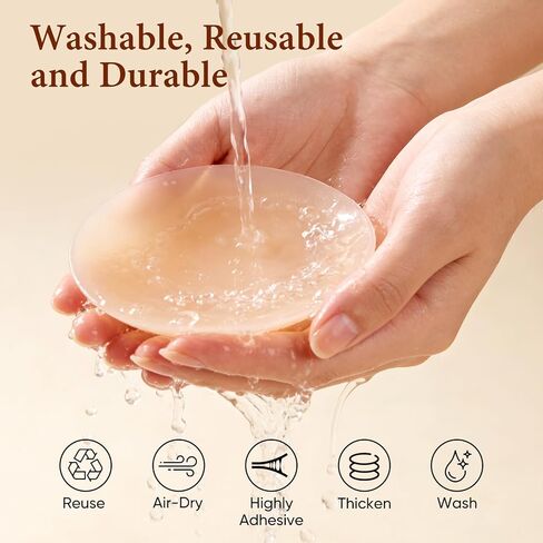 ZAGNO Nipple Covers for Women,Seamless Design,Reusable Adhesive Silicone Bra Pasties for No Show Strapless Dress,Waterproof Design with Travel Case Pink in Saudi Arabia