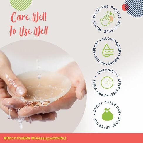 أغطية حلمات قابلة لإعادة الاستخدام من PINQ POLKA للنساء، أغطية حلمات غير لاصقة رقيقة جدًا من السيليكون غير لزجة، غطاء حلمة غير مرئي in Kuwait