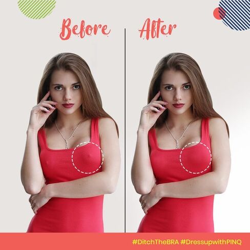 أغطية حلمات قابلة لإعادة الاستخدام من PINQ POLKA للنساء، أغطية حلمات غير لاصقة رقيقة جدًا من السيليكون غير لزجة، غطاء حلمة غير مرئي in Kuwait