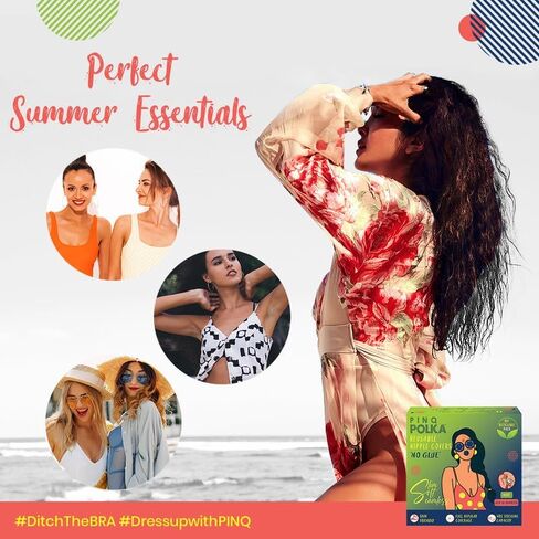 أغطية حلمات قابلة لإعادة الاستخدام من PINQ POLKA للنساء، أغطية حلمات غير لاصقة رقيقة جدًا من السيليكون غير لزجة، غطاء حلمة غير مرئي in Kuwait