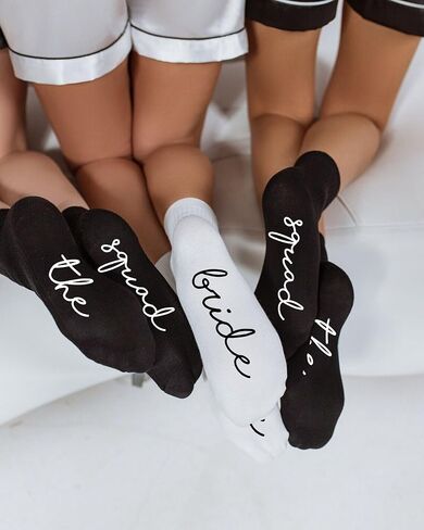 8 Pack: Double Stripe Cotton Socks Bundle - The Bride (White) & & 7 Squad (Black) in Saudi Arabia