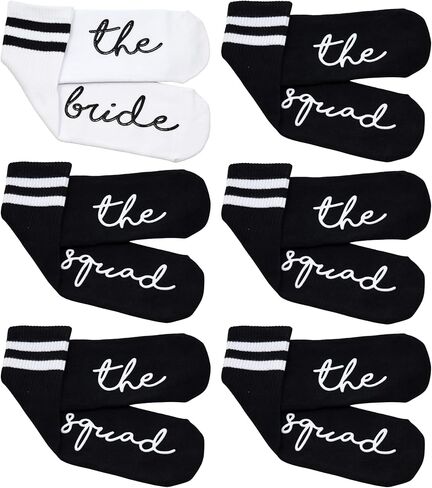 8 Pack: Double Stripe Cotton Socks Bundle - The Bride (White) & & 7 Squad (Black) in Saudi Arabia
