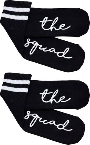 8 Pack: Double Stripe Cotton Socks Bundle - The Bride (White) & & 7 Squad (Black) in Saudi Arabia