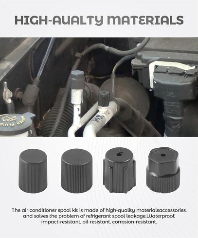 مجموعة صمامات شريدر AC 17 قطعة، مجموعة صمامات التيار المتردد الأساسية لملحقات السيارات مع أداة إزالة، متوافقة مع مبردات R12، R22، R134، مناسبة لاستبدال وإصلاح مكيفات هواء السيارة in Kuwait