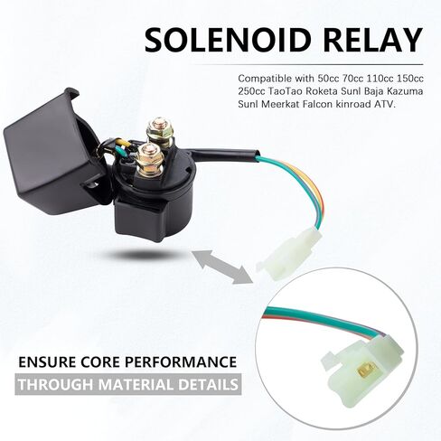 ملف الإشعال 5-PIN CDI Box Solenoid 4-PIN Relay منظم الجهد شرارة التوصيل عدة متوافق مع 50cc 70cc 90cc 110cc 125cc ATV الصينية Go Kart Dirt Bike Pit Bike TaoTao Moped Scooter Parts in Kuwait