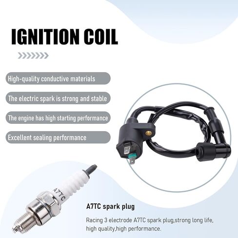 ملف الإشعال 5-PIN CDI Box Solenoid 4-PIN Relay منظم الجهد شرارة التوصيل عدة متوافق مع 50cc 70cc 90cc 110cc 125cc ATV الصينية Go Kart Dirt Bike Pit Bike TaoTao Moped Scooter Parts in Kuwait
