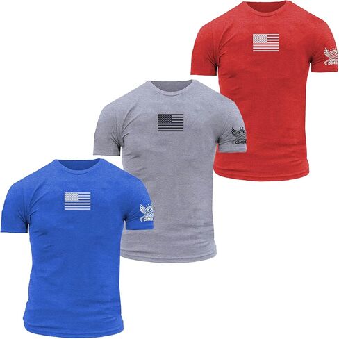 United Combat Men’s 3-Pack Patriotic T-Shirts – American Flag Fit Graphic Tees – Military Style Blend Multi-Pack in Saudi Arabia