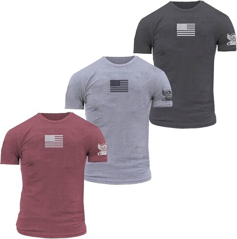 United Combat Men’s 3-Pack Patriotic T-Shirts – American Flag Fit Graphic Tees – Military Style Blend Multi-Pack in Saudi Arabia