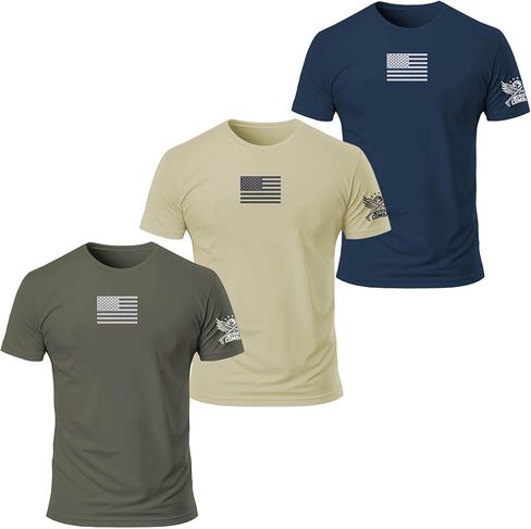 United Combat Men’s 3-Pack Patriotic T-Shirts – American Flag Fit Graphic Tees – Military Style Blend Multi-Pack in Saudi Arabia