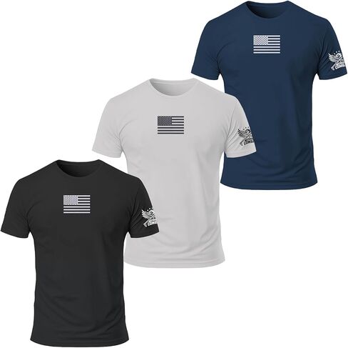 United Combat Men’s 3-Pack Patriotic T-Shirts – American Flag Fit Graphic Tees – Military Style Blend Multi-Pack in Saudi Arabia