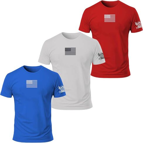 United Combat Men’s 3-Pack Patriotic T-Shirts – American Flag Fit Graphic Tees – Military Style Blend Multi-Pack in Saudi Arabia